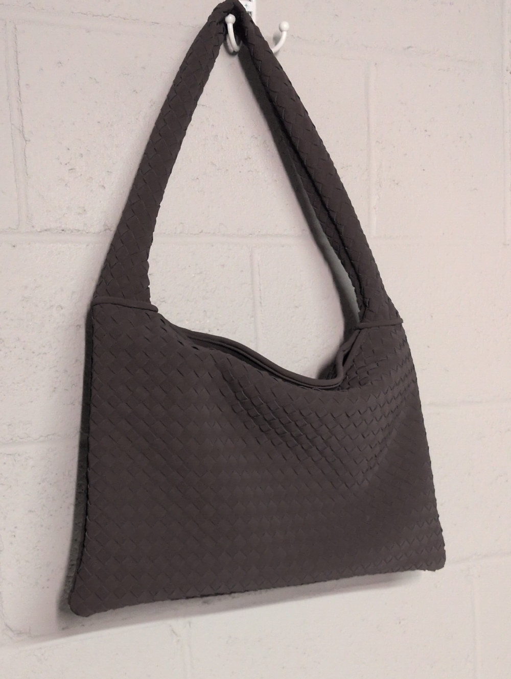Slouchy Woven Suede Hobo Bag Crossbody Crescent Shoulder Tote Purse NWOT - Picture 4 of 9